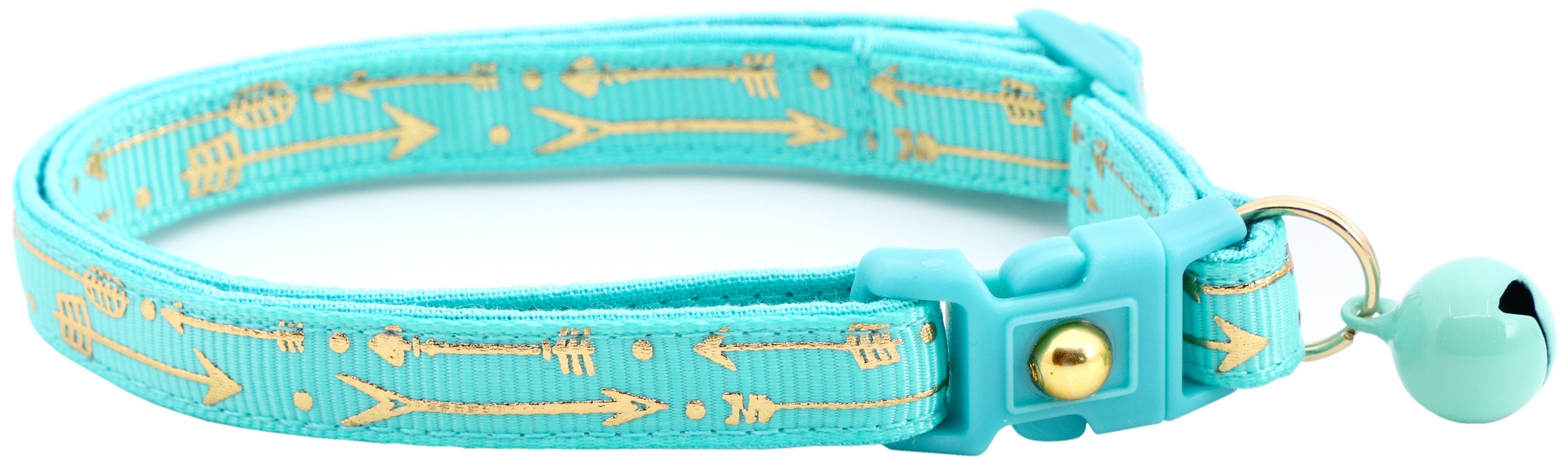 Metallic Gold Arrows Breakaway Cat Collar-10