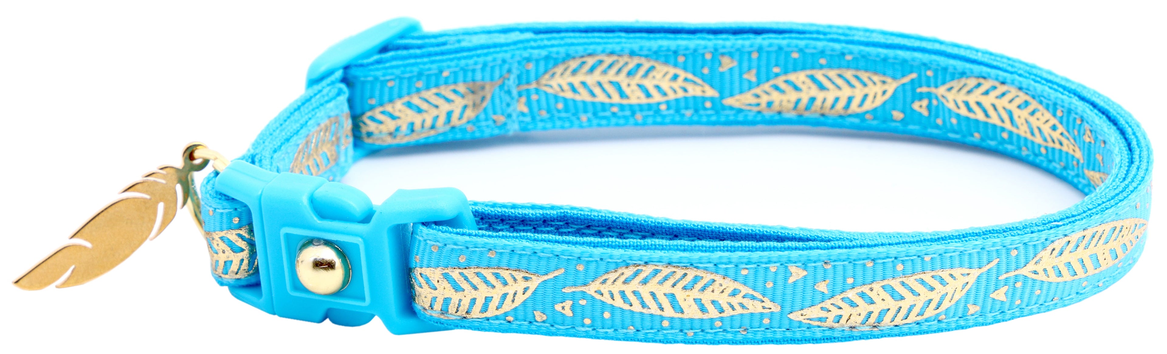 Metallic Gold Feathers Cat Collar-21