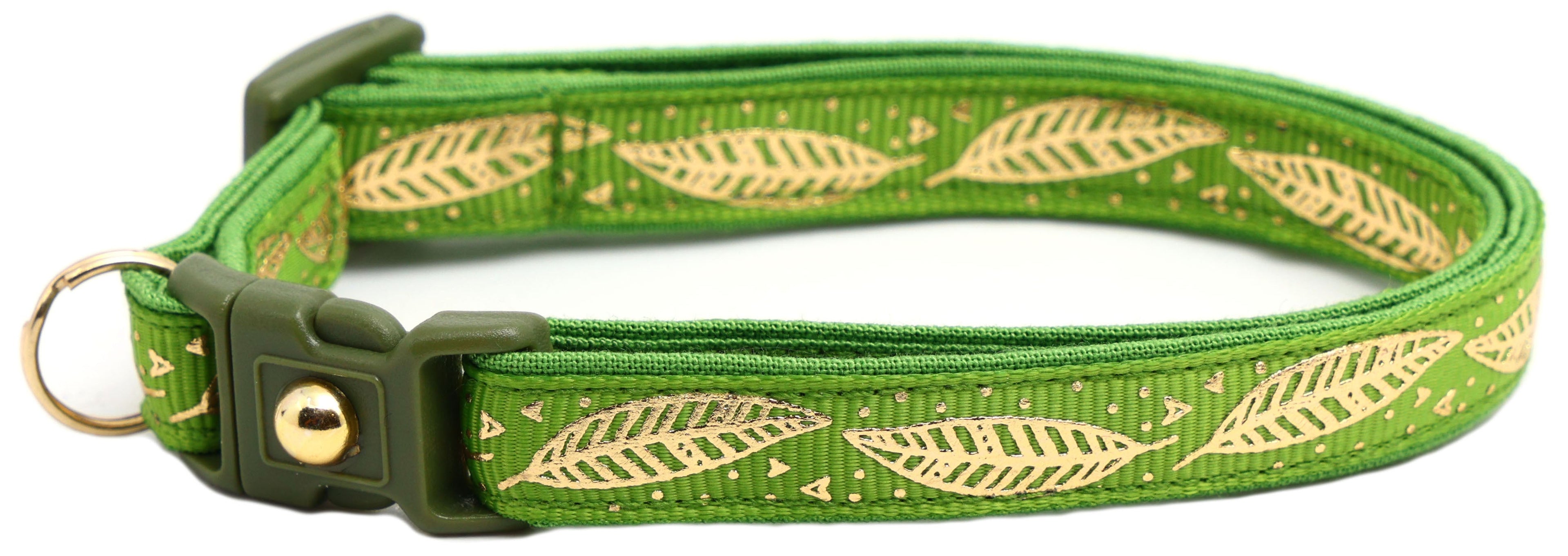 Metallic Gold Feathers Cat Collar-4