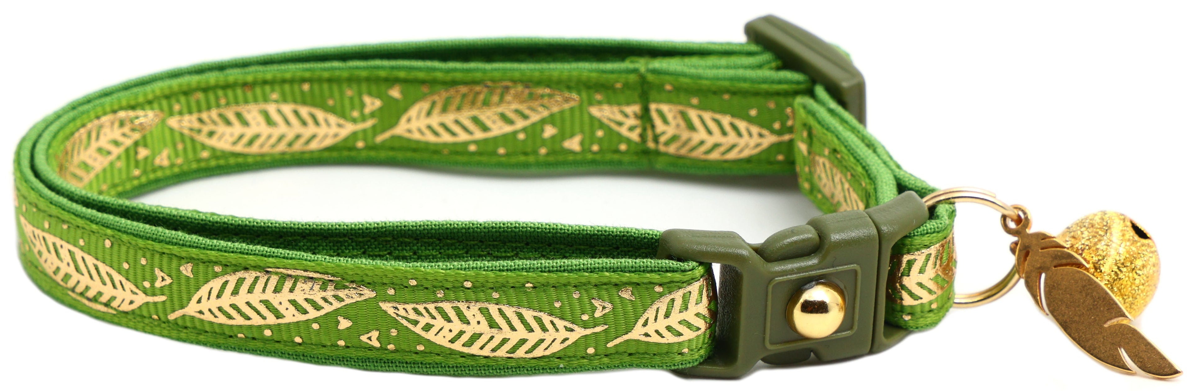 Metallic Gold Feathers Cat Collar-27