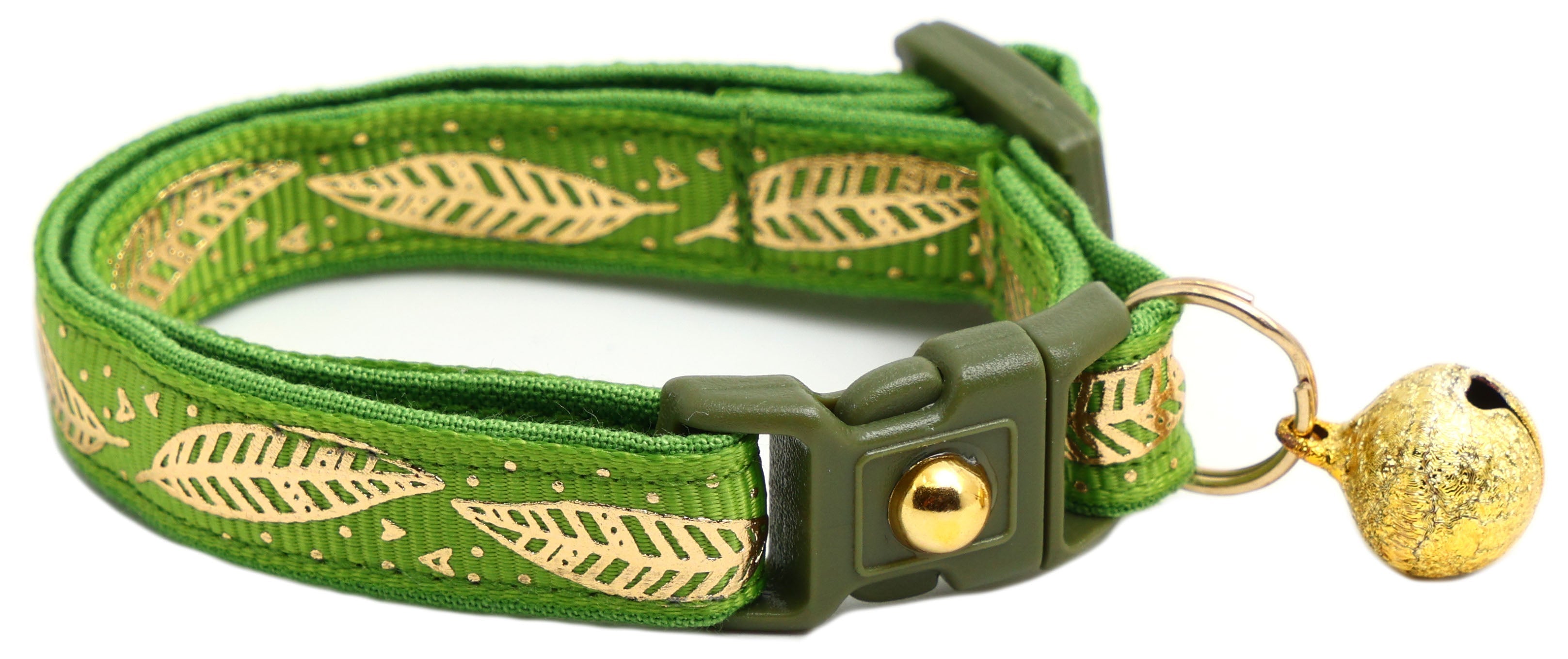 Metallic Gold Feathers Cat Collar-5