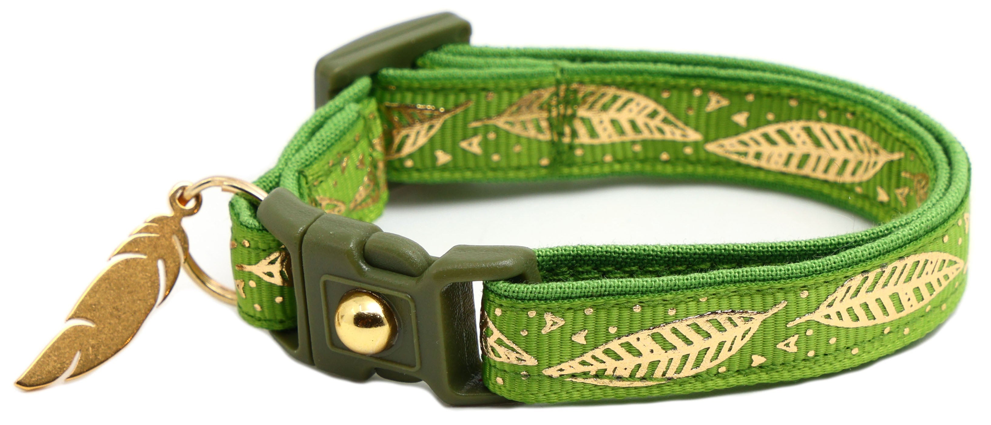 Metallic Gold Feathers Cat Collar-14