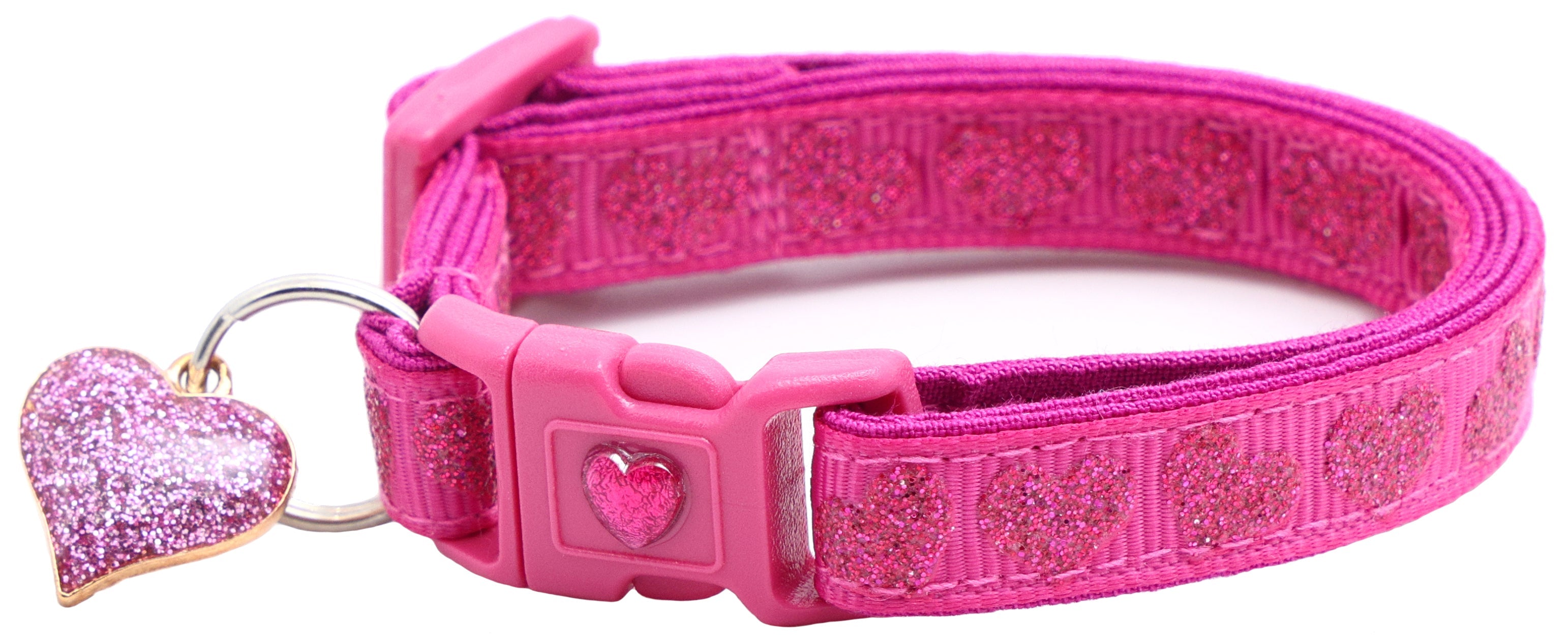 Glitter Hearts Breakaway Cat Collar-8