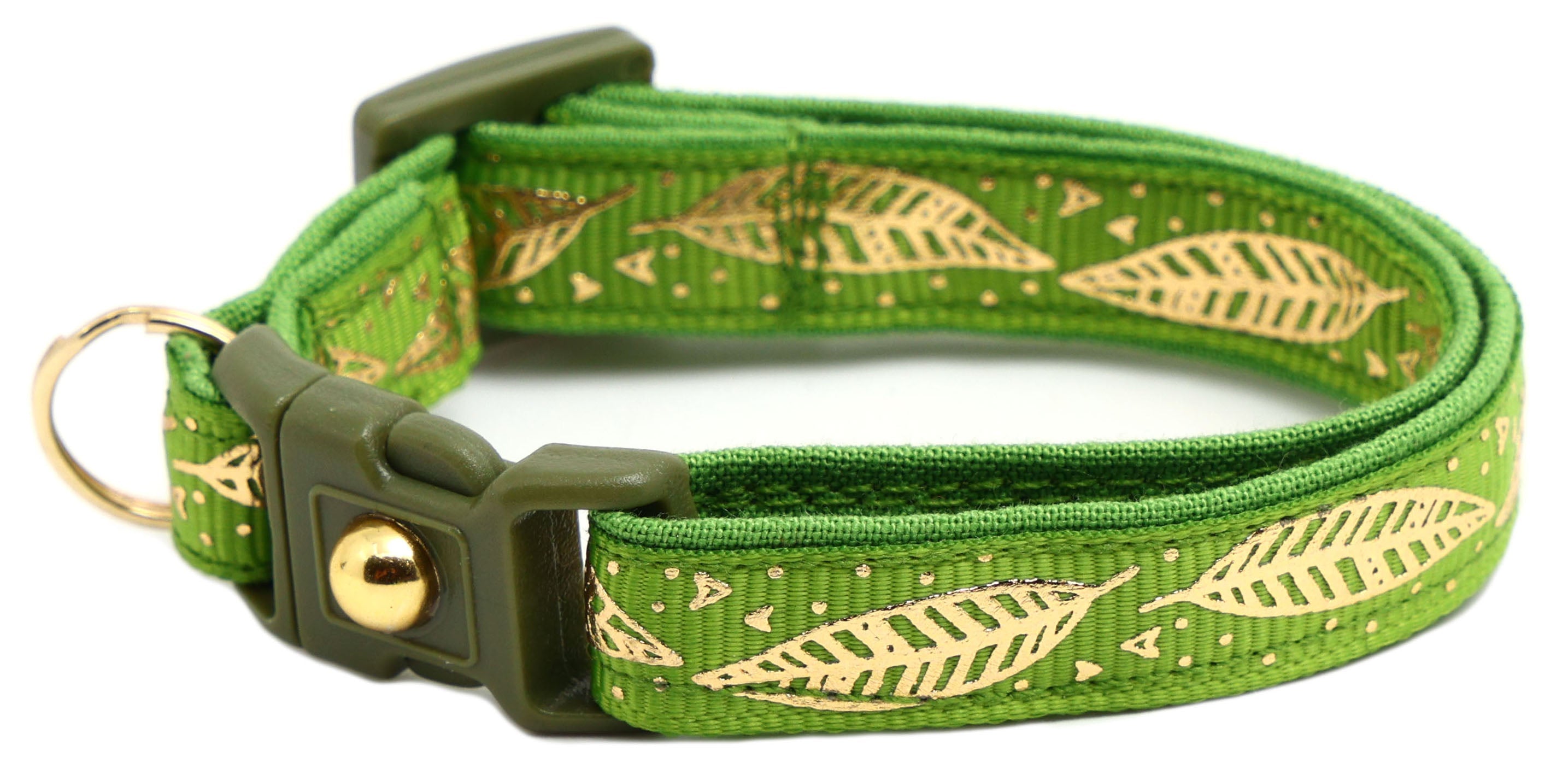 Metallic Gold Feathers Cat Collar-32