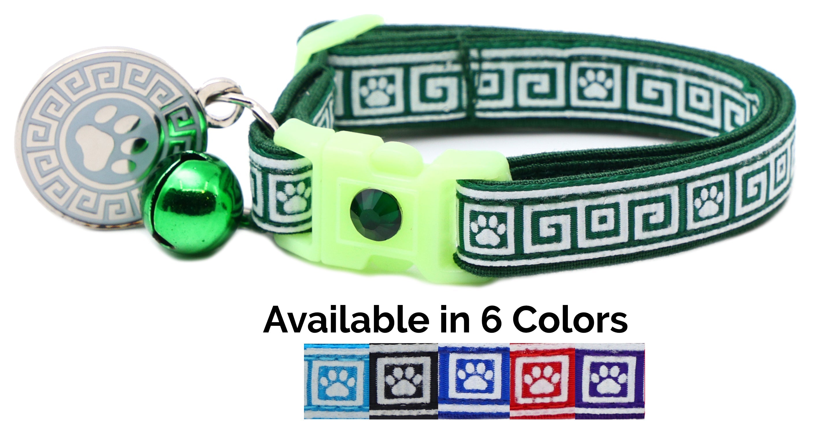 Greek Key Breakaway Cat Collar