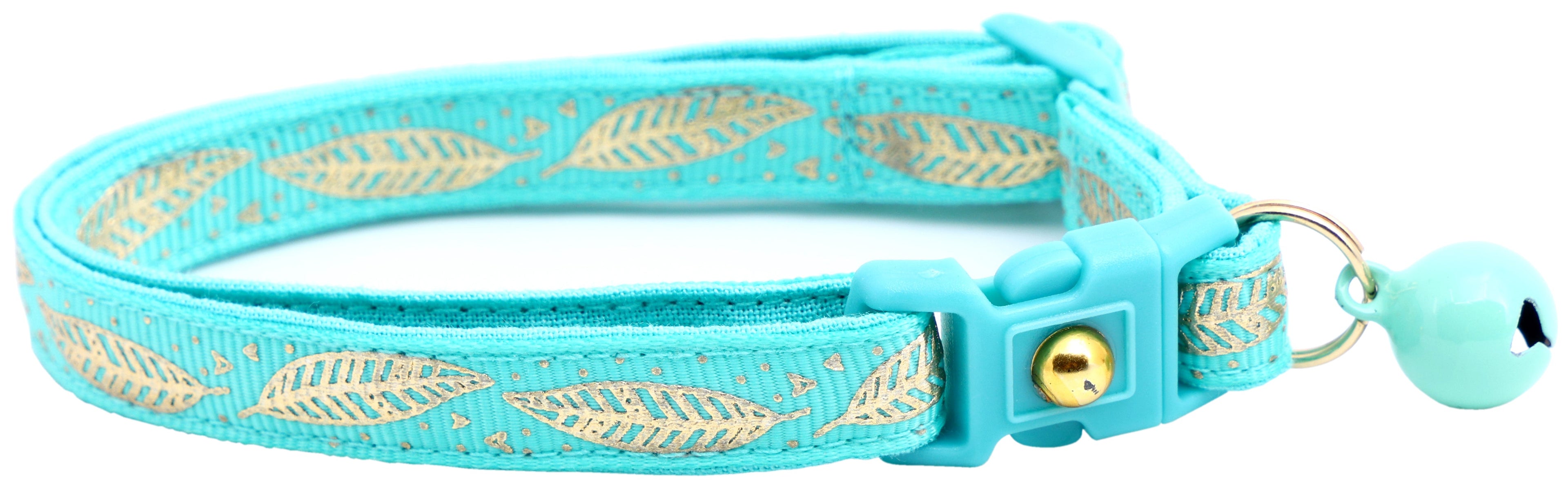 Metallic Gold Feathers Cat Collar-13