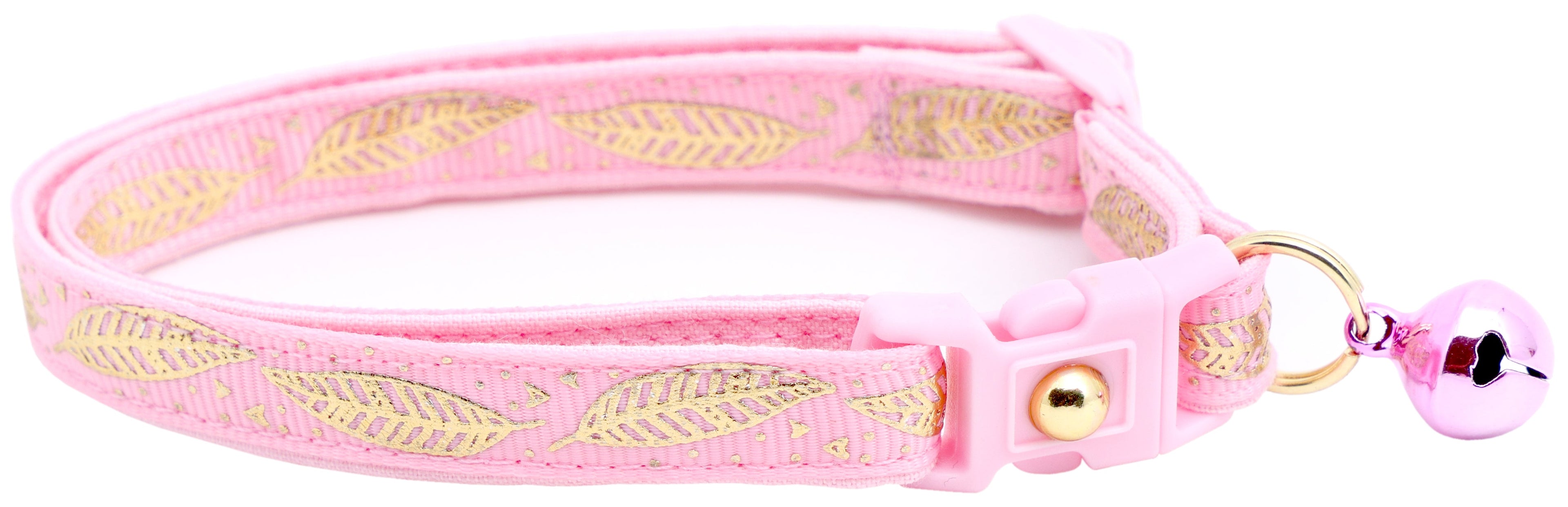 Metallic Gold Feathers Cat Collar-10