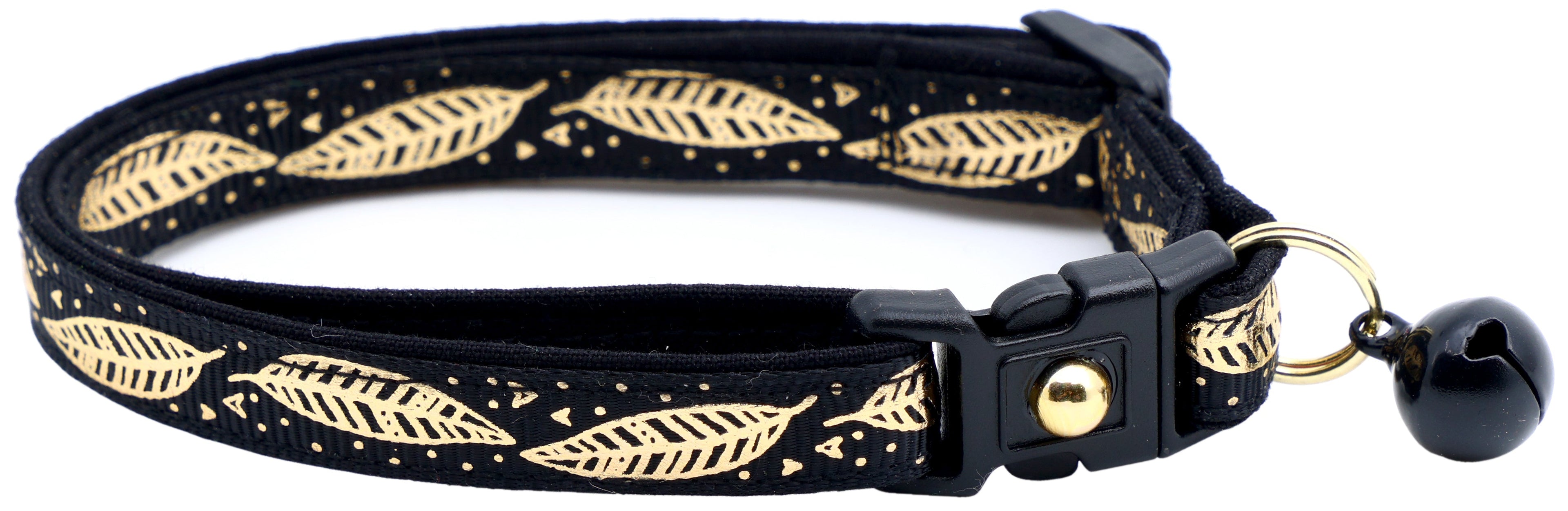 Metallic Gold Feathers Cat Collar-11