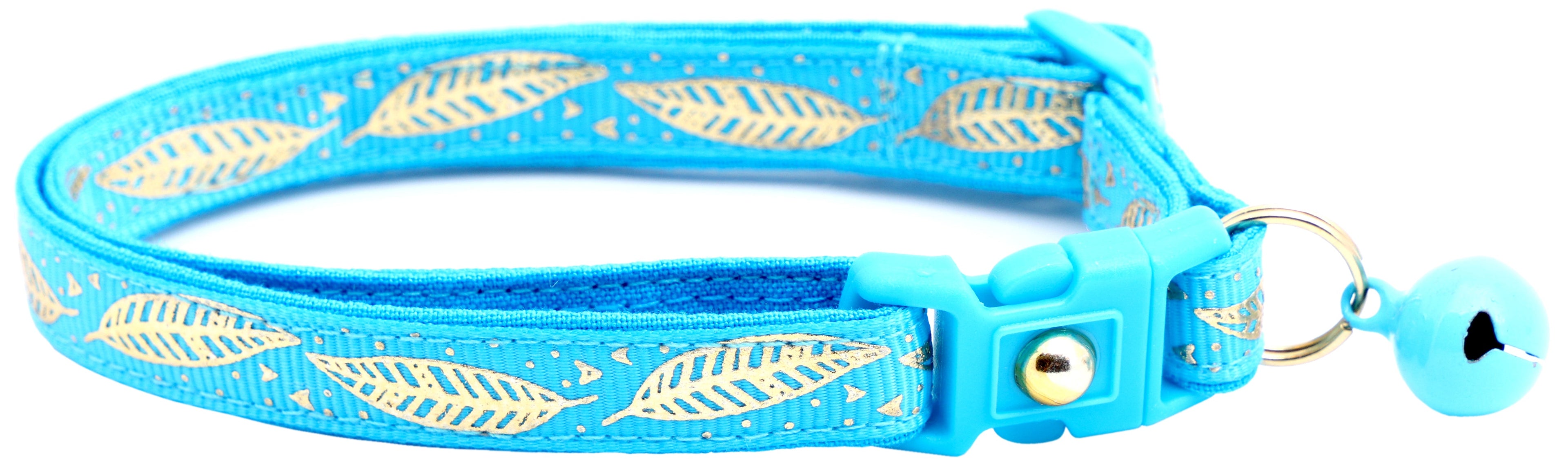 Metallic Gold Feathers Cat Collar-12