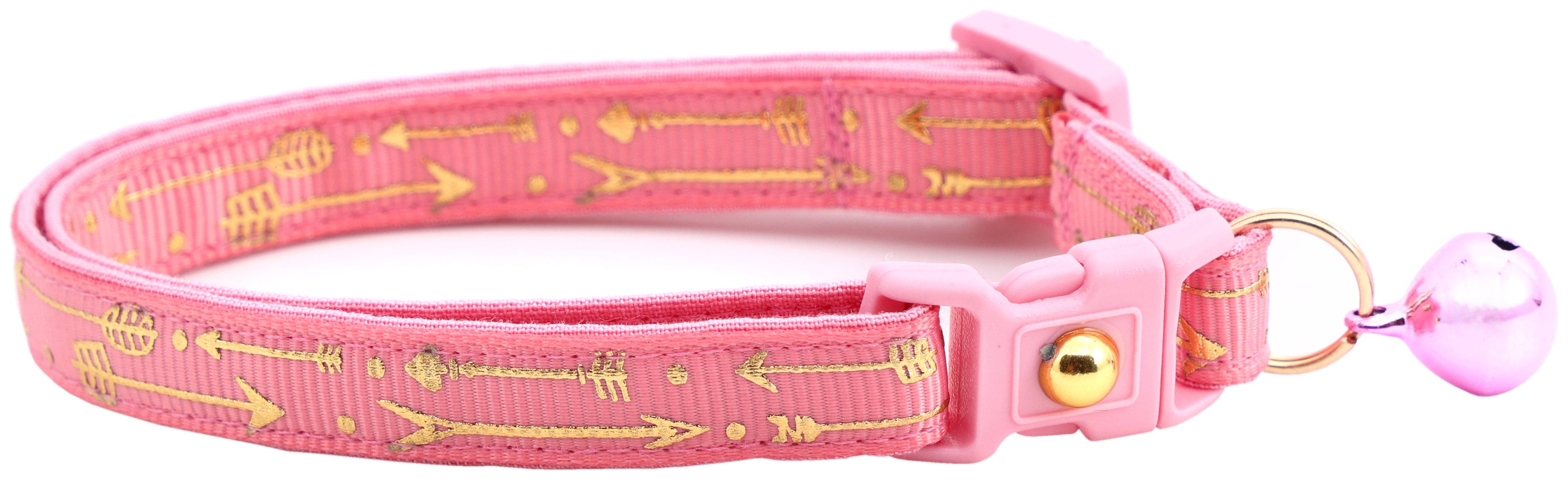 Metallic Gold Arrows Breakaway Cat Collar-9