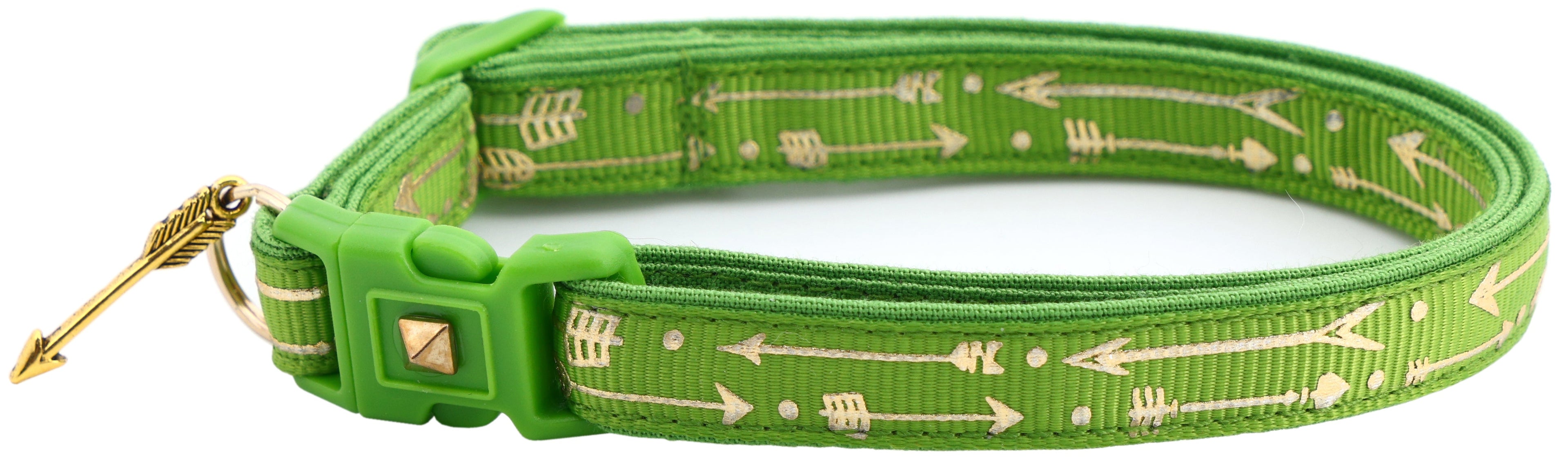 Metallic Gold Arrows Breakaway Cat Collar-2