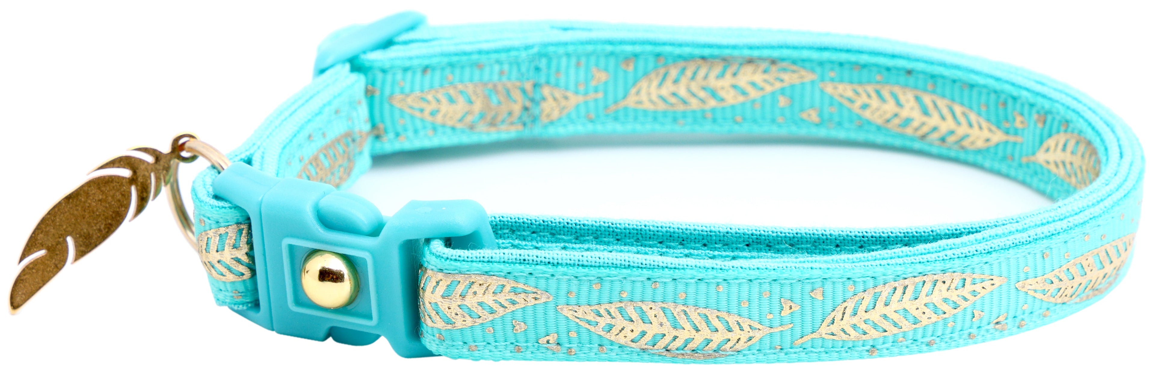 Metallic Gold Feathers Cat Collar-22