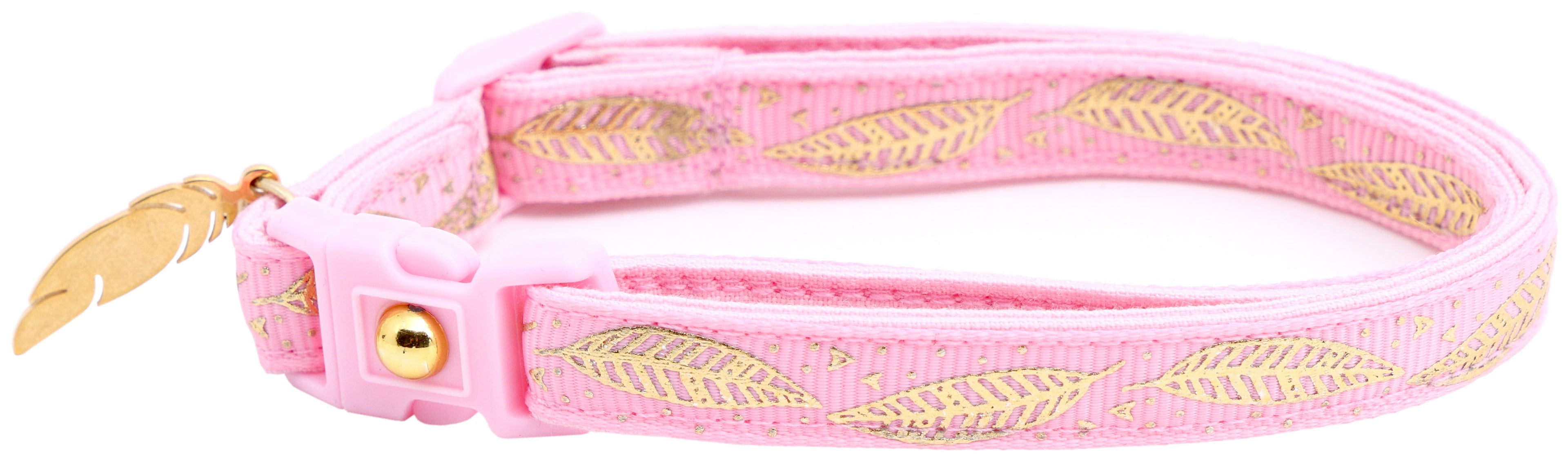 Metallic Gold Feathers Cat Collar-19