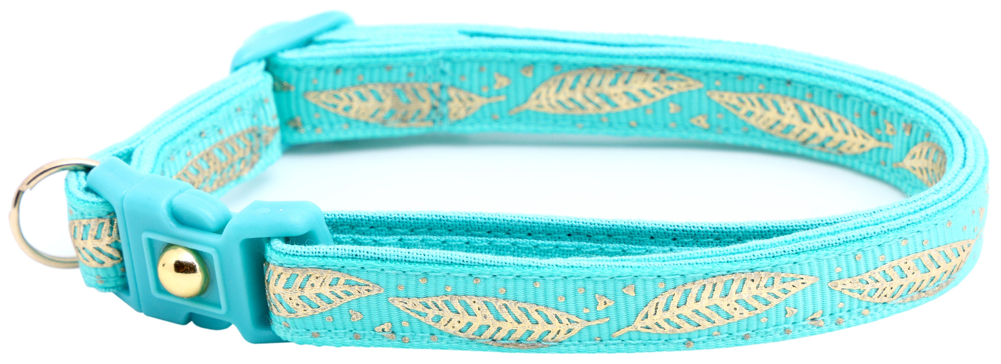 Metallic Gold Feathers Cat Collar-39