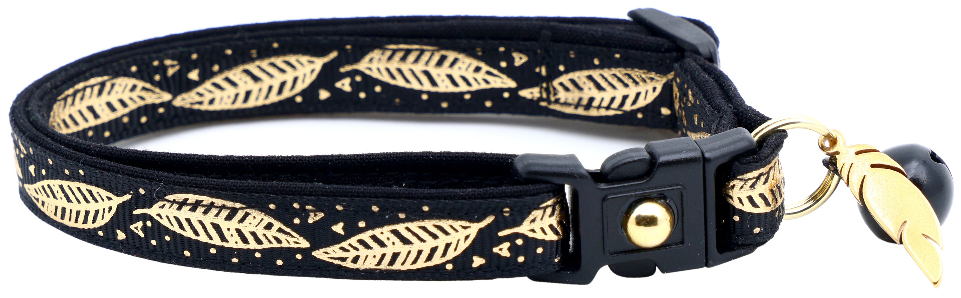 Metallic Gold Feathers Cat Collar-29