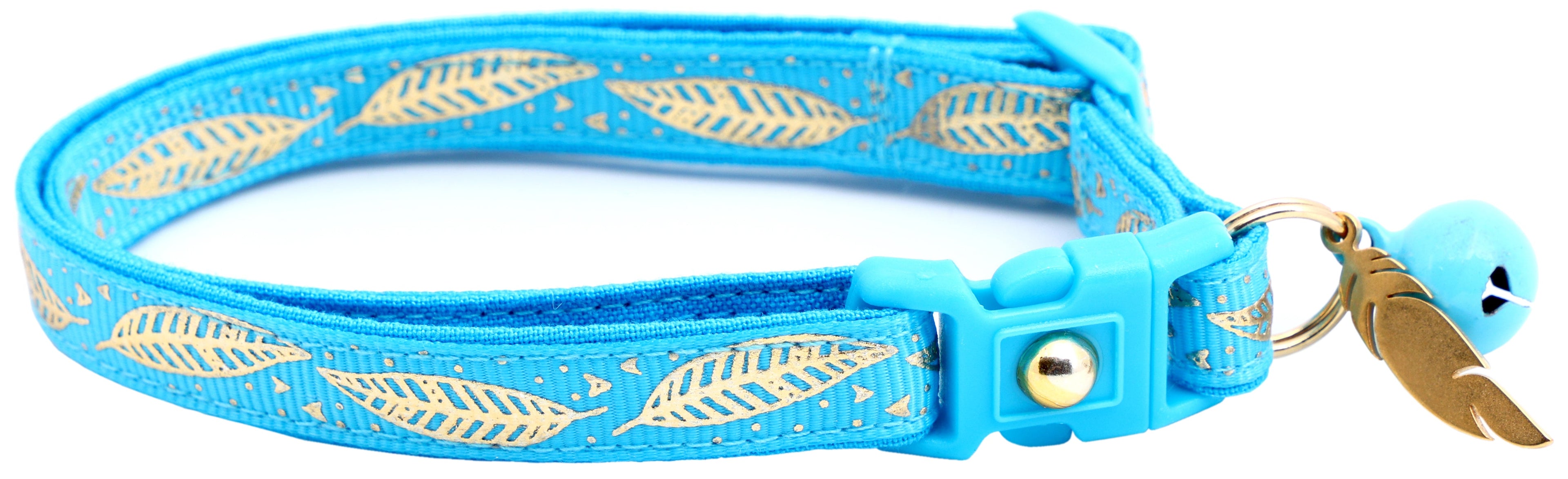 Metallic Gold Feathers Cat Collar-30