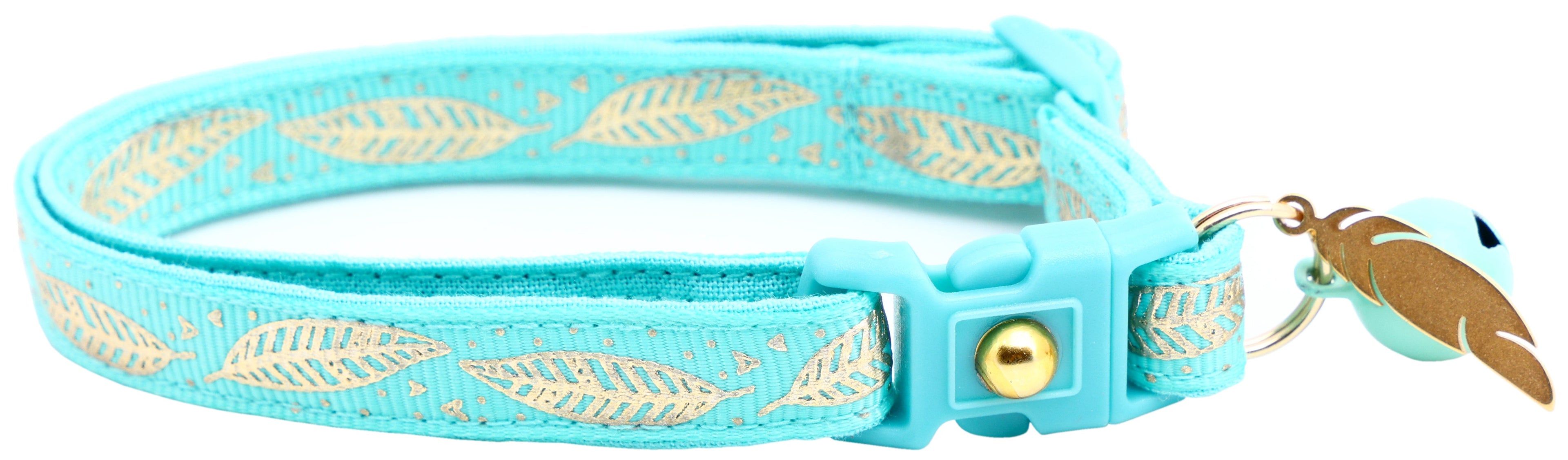 Metallic Gold Feathers Cat Collar-31