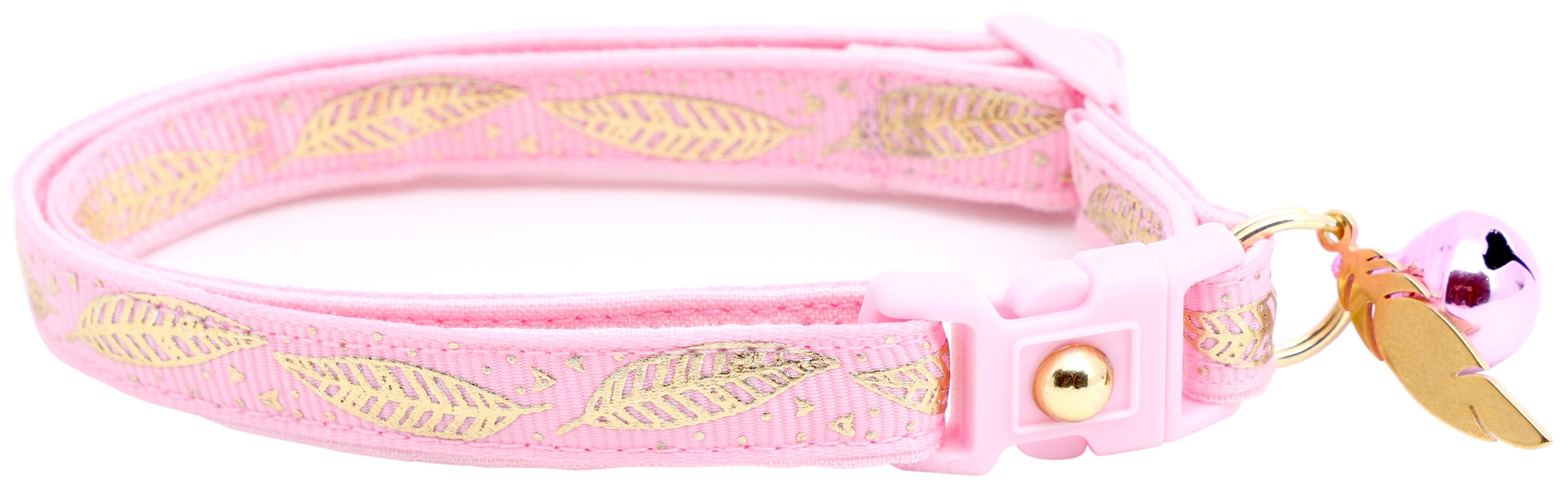 Metallic Gold Feathers Cat Collar-28