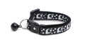 Silver Moons and Stars on Black Cat Collar-0