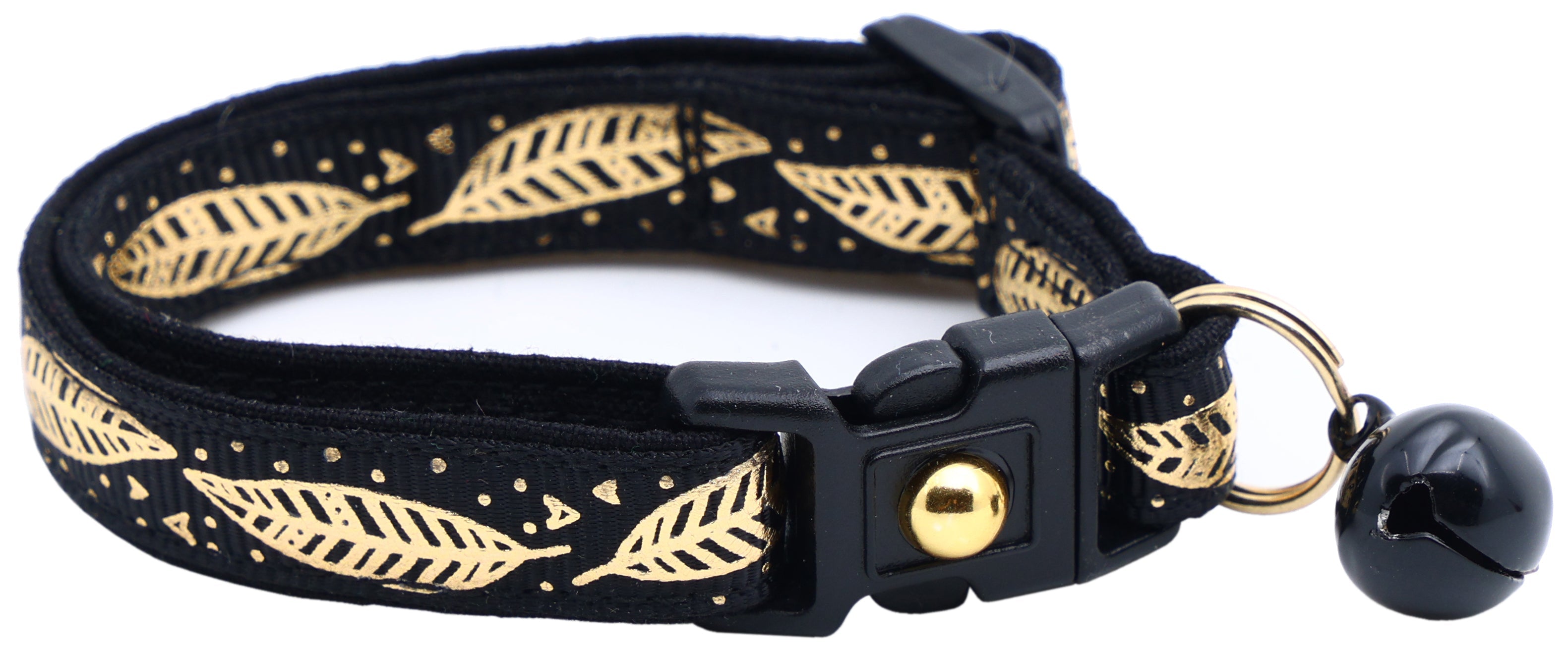 Metallic Gold Feathers Cat Collar-7