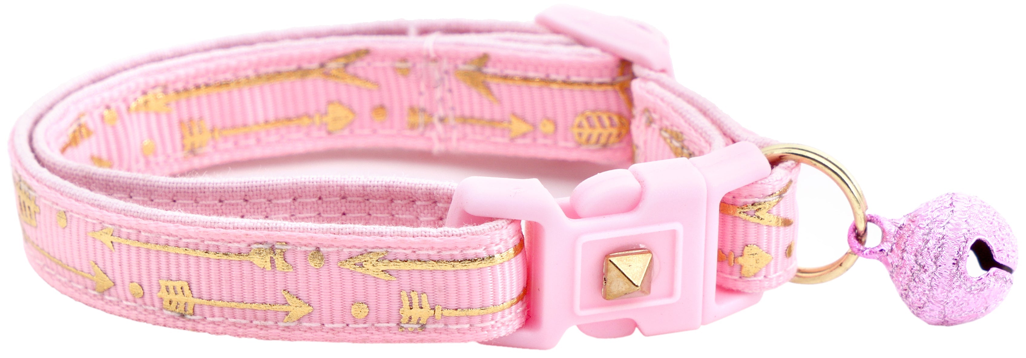 Metallic Gold Arrows Breakaway Cat Collar-6