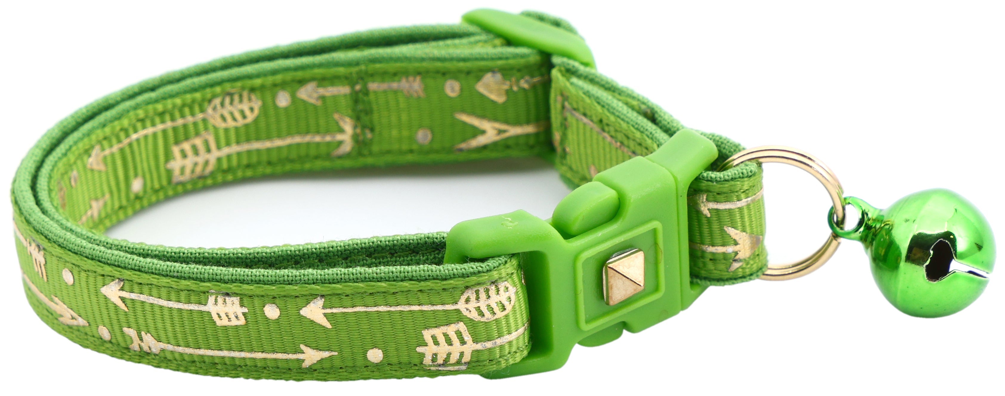 Metallic Gold Arrows Breakaway Cat Collar-5