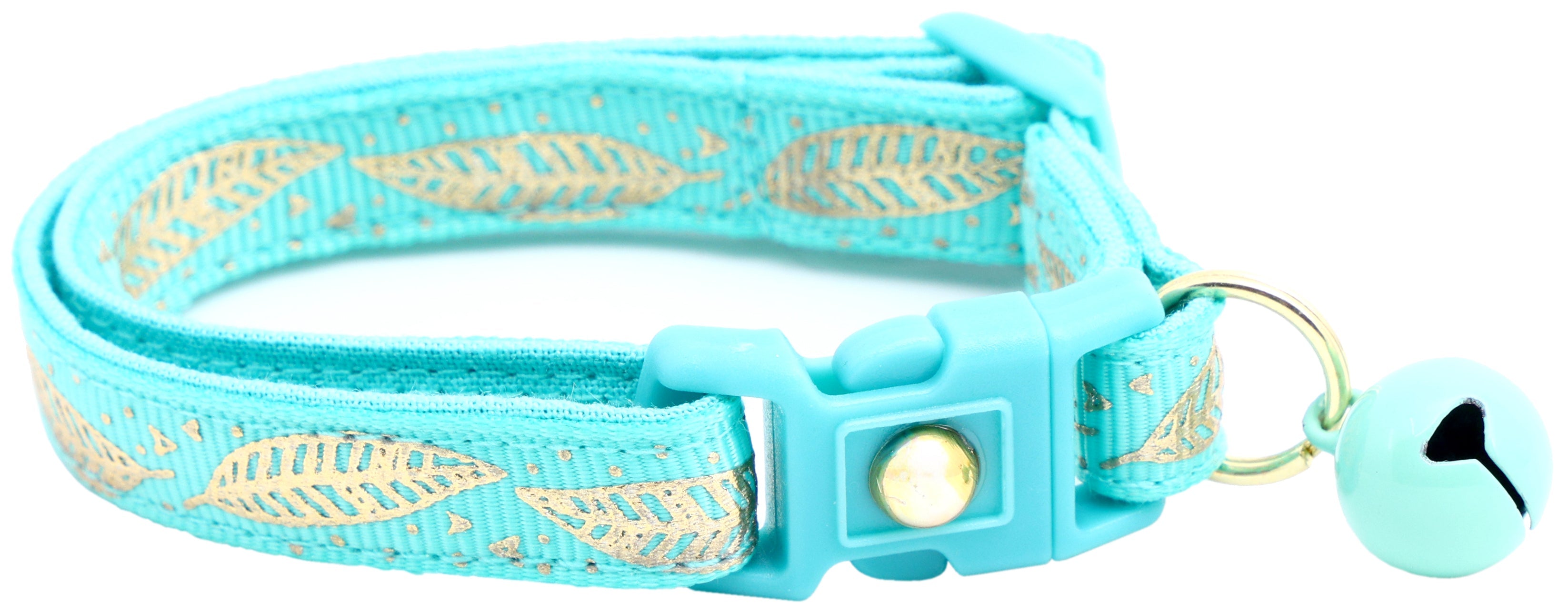 Metallic Gold Feathers Cat Collar-9