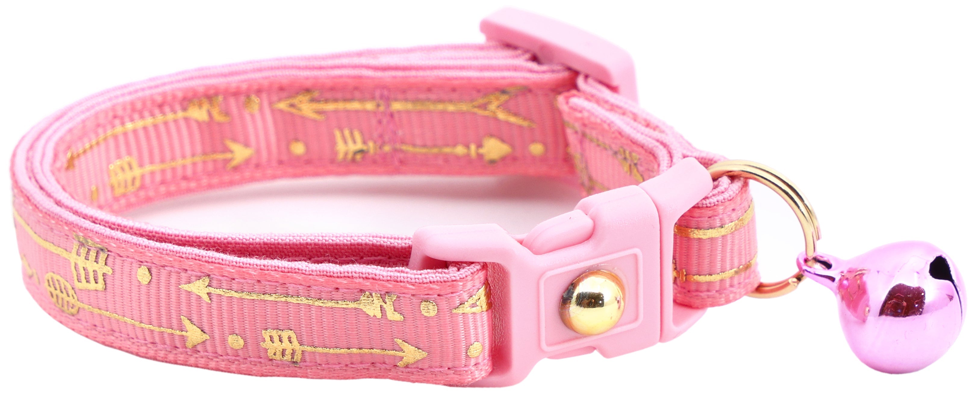 Metallic Gold Arrows Breakaway Cat Collar-7