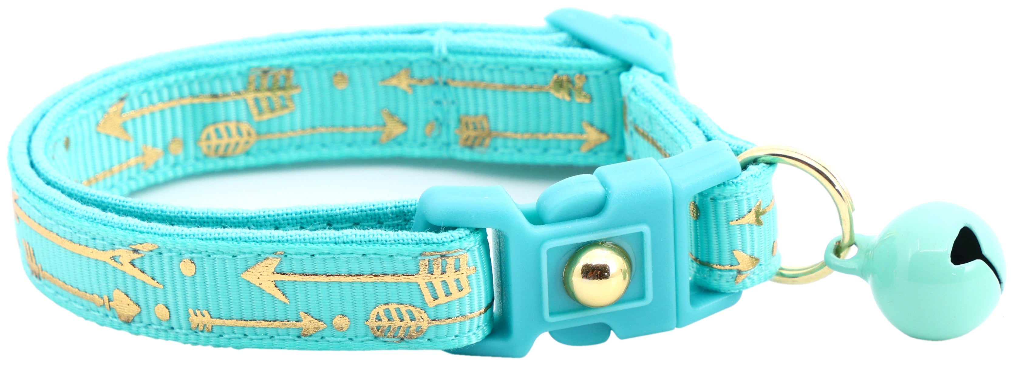 Metallic Gold Arrows Breakaway Cat Collar-8