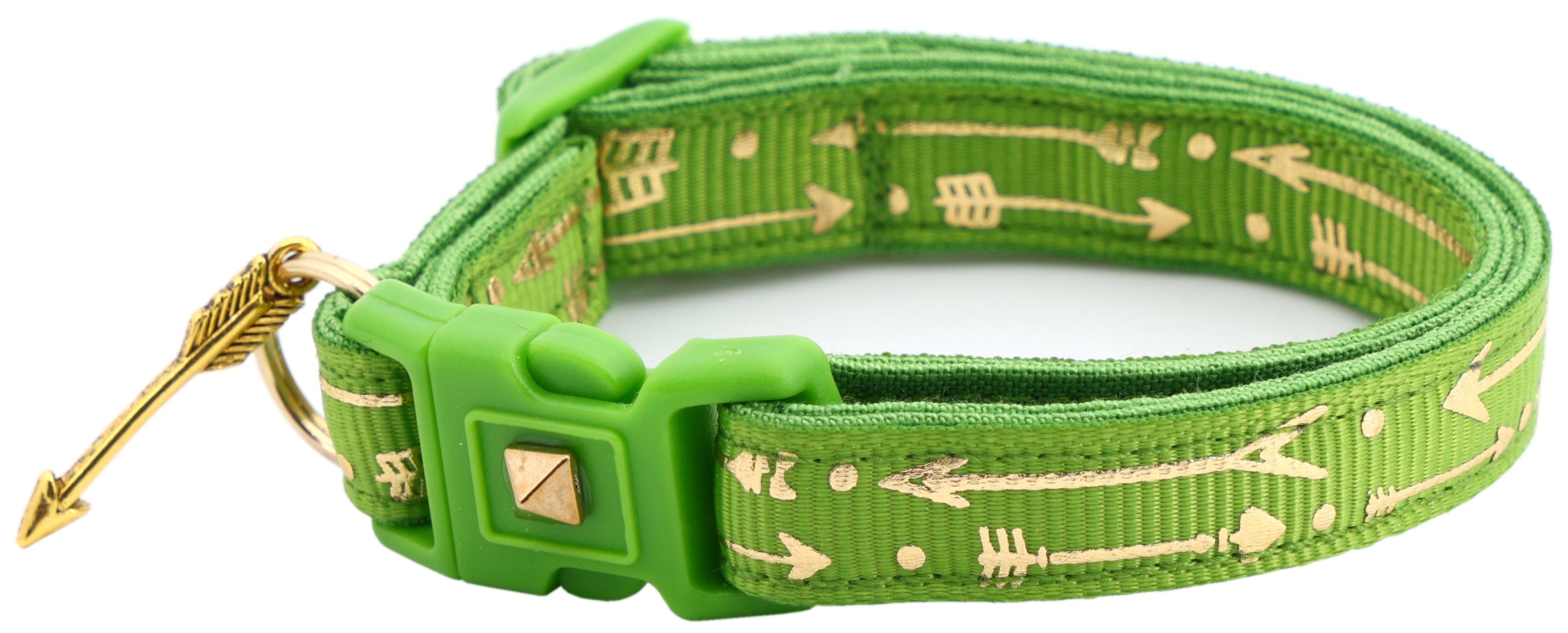 Metallic Gold Arrows Breakaway Cat Collar-11