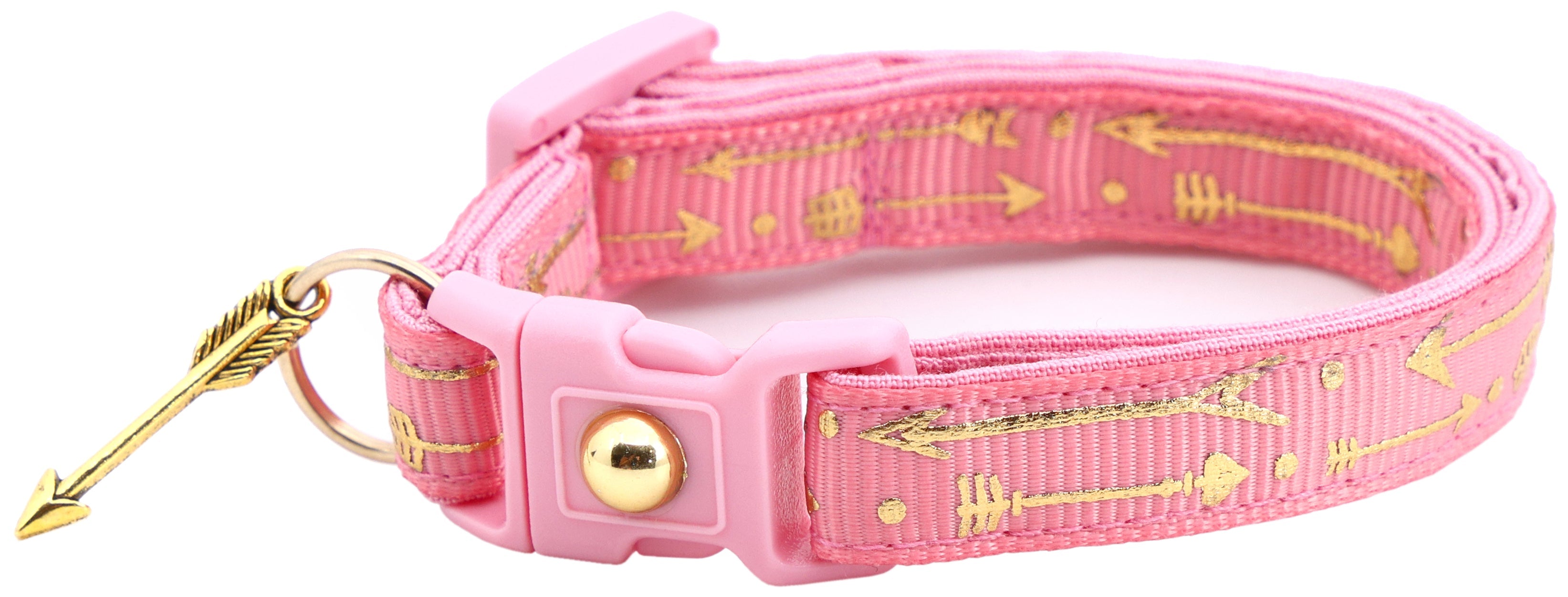 Metallic Gold Arrows Breakaway Cat Collar-13