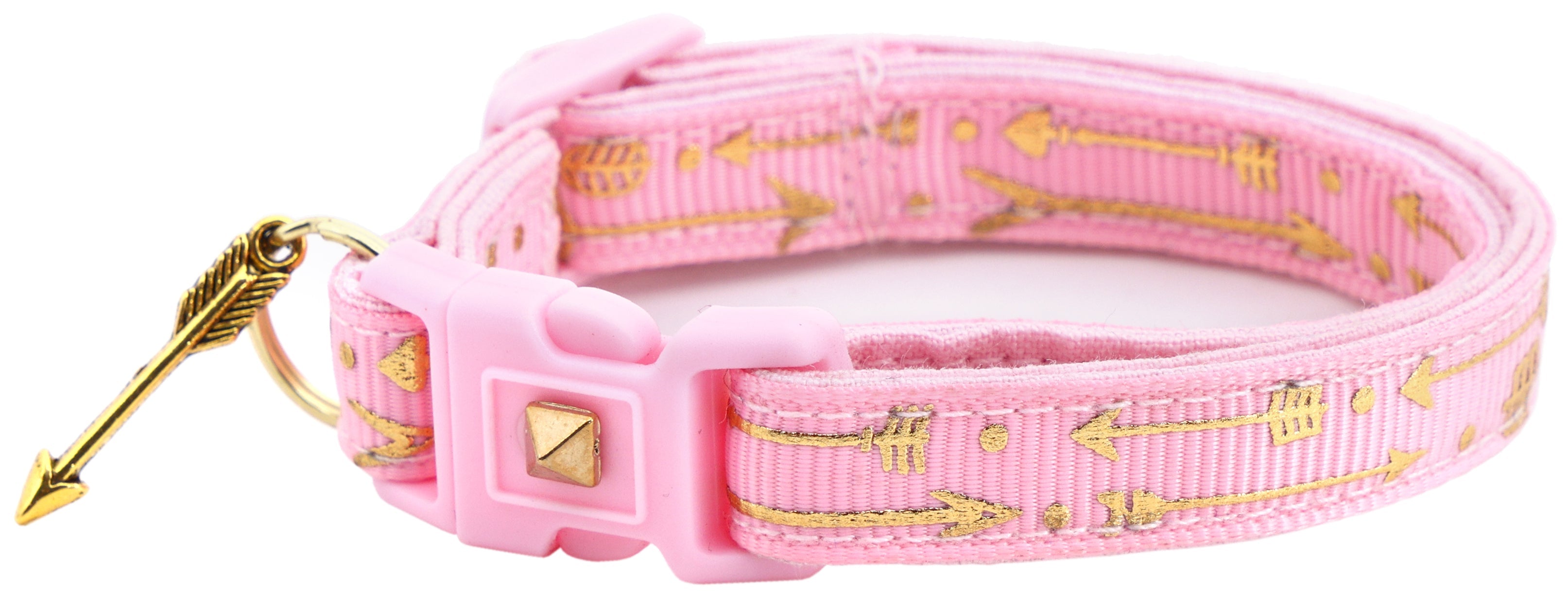 Metallic Gold Arrows Breakaway Cat Collar-12