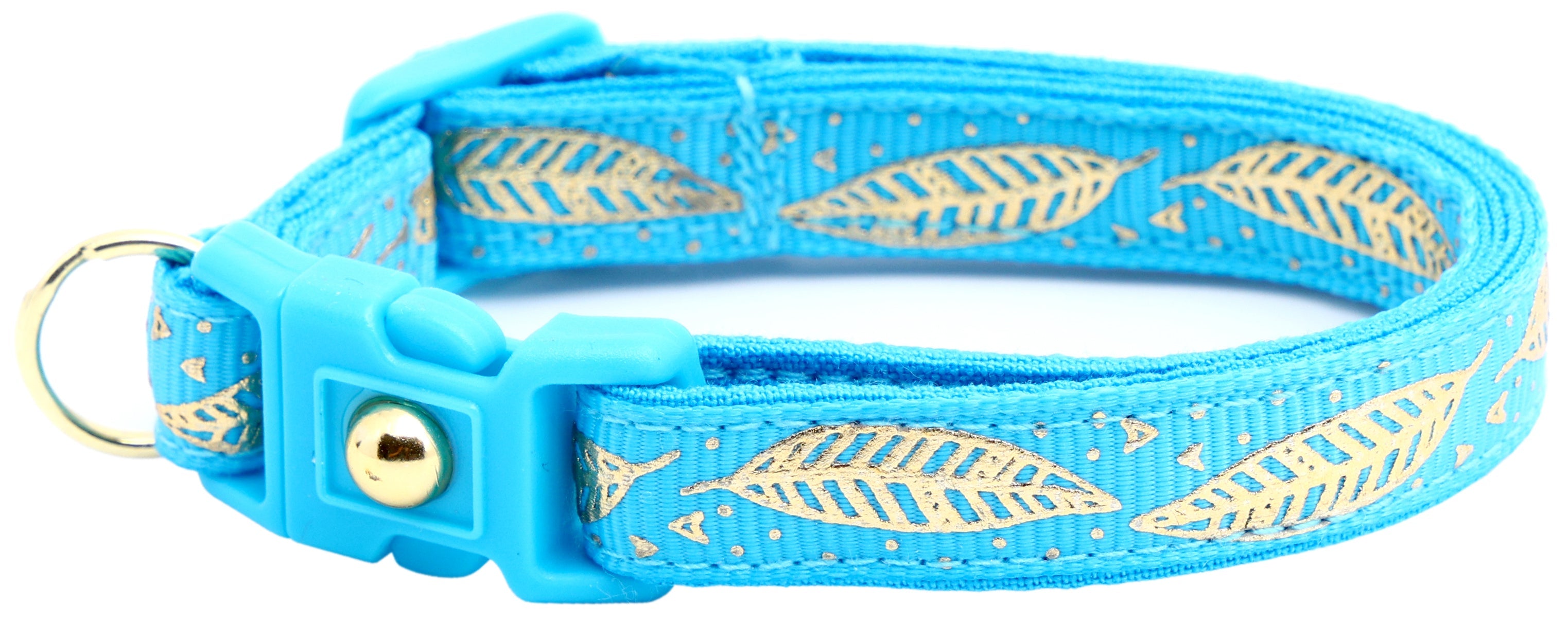 Metallic Gold Feathers Cat Collar-35