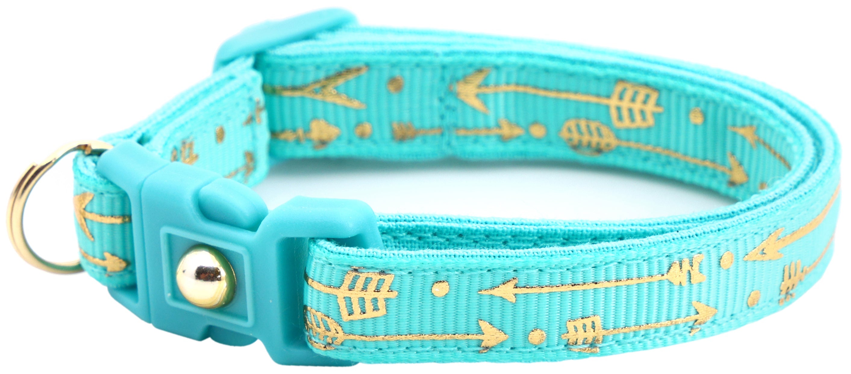 Metallic Gold Arrows Breakaway Cat Collar-26