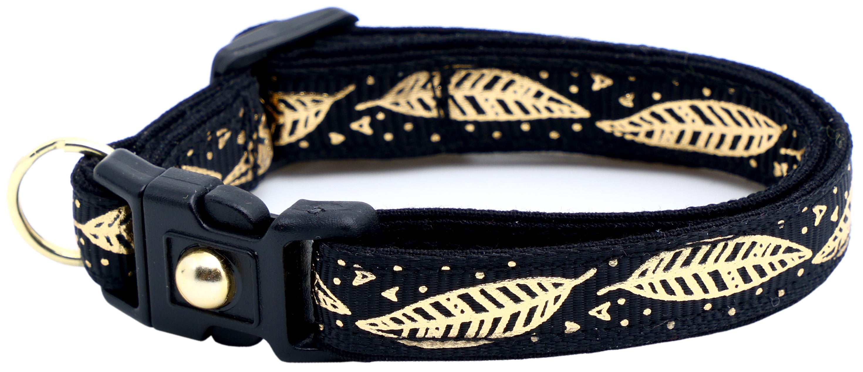 Metallic Gold Feathers Cat Collar-34