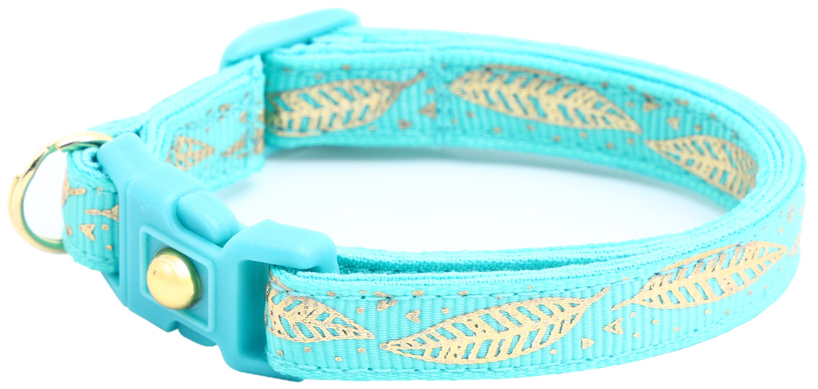 Metallic Gold Feathers Cat Collar-36