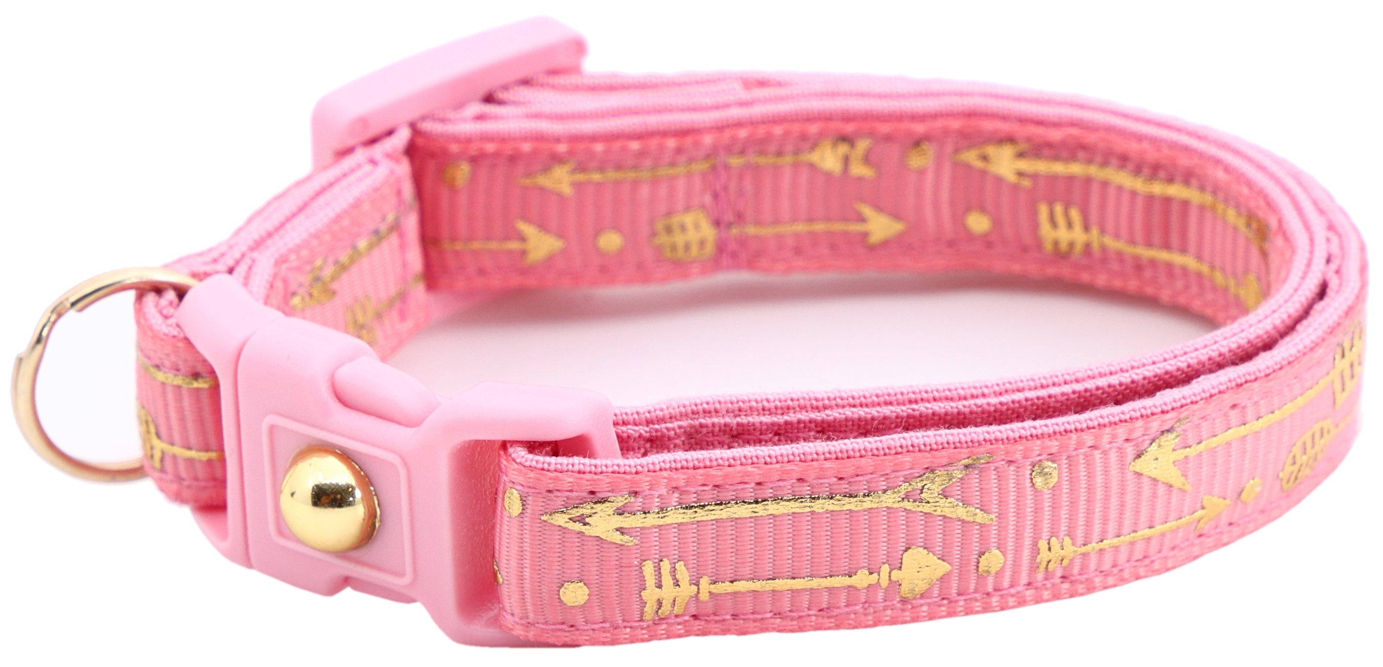 Metallic Gold Arrows Breakaway Cat Collar-25
