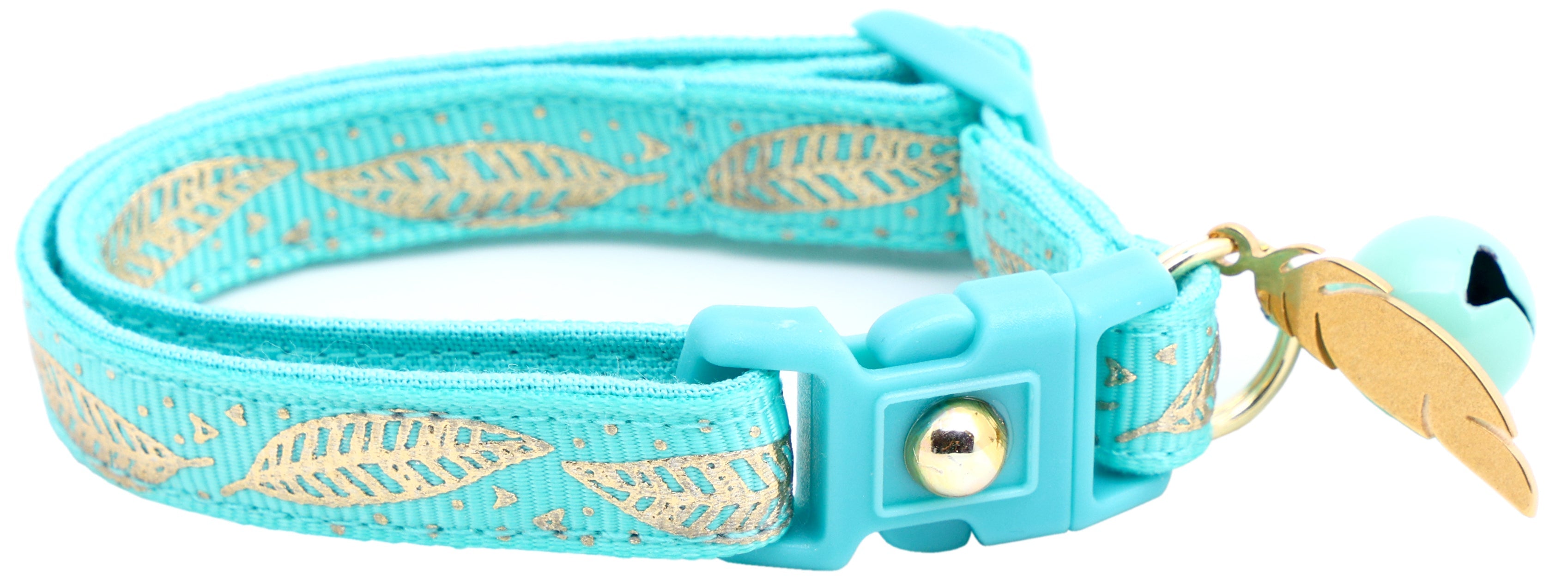 Metallic Gold Feathers Cat Collar-26