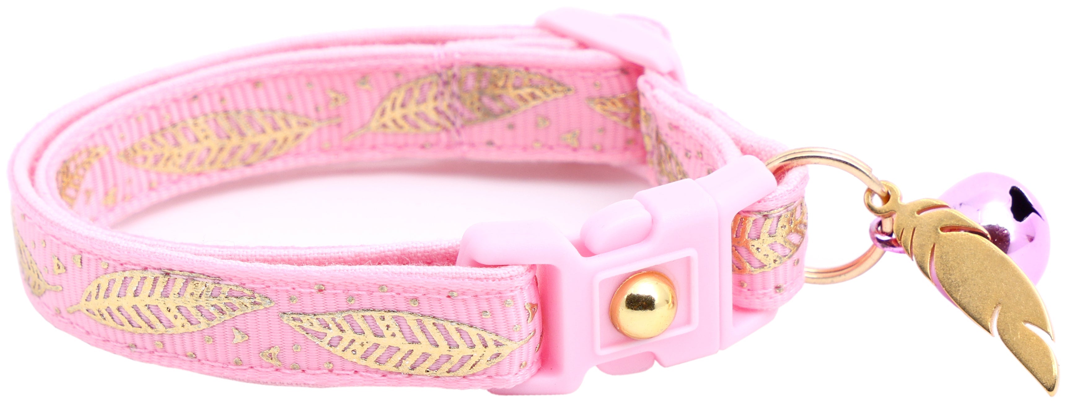 Metallic Gold Feathers Cat Collar-23