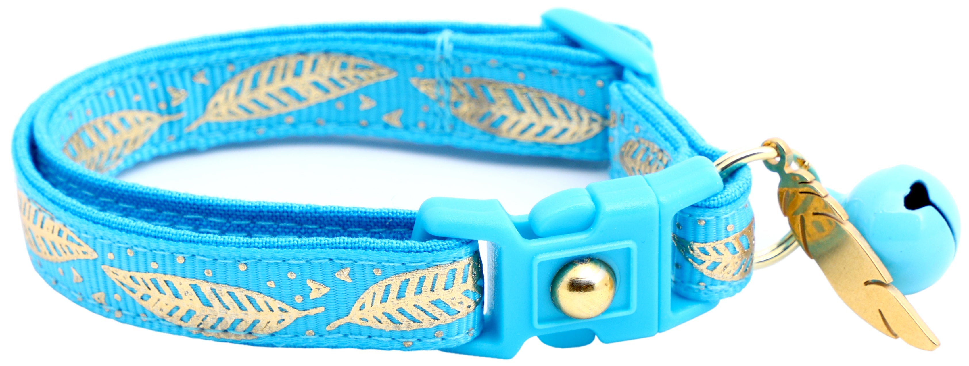 Metallic Gold Feathers Cat Collar-25