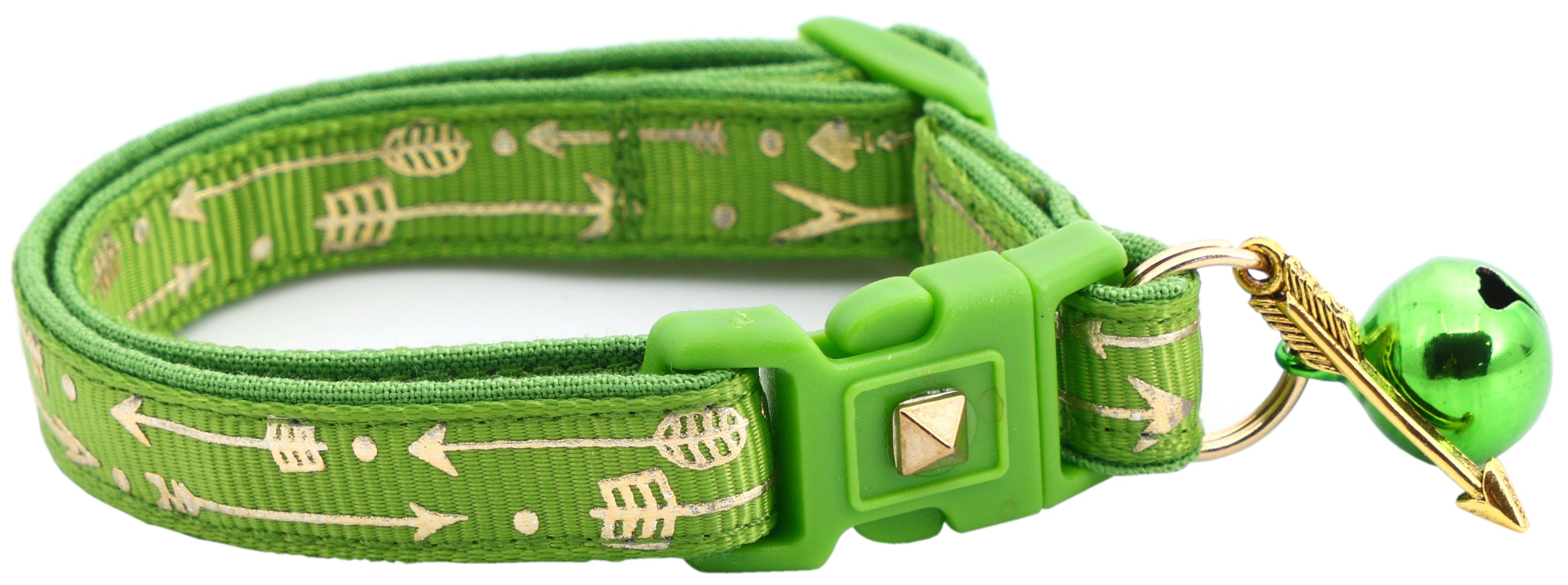Metallic Gold Arrows Breakaway Cat Collar-17