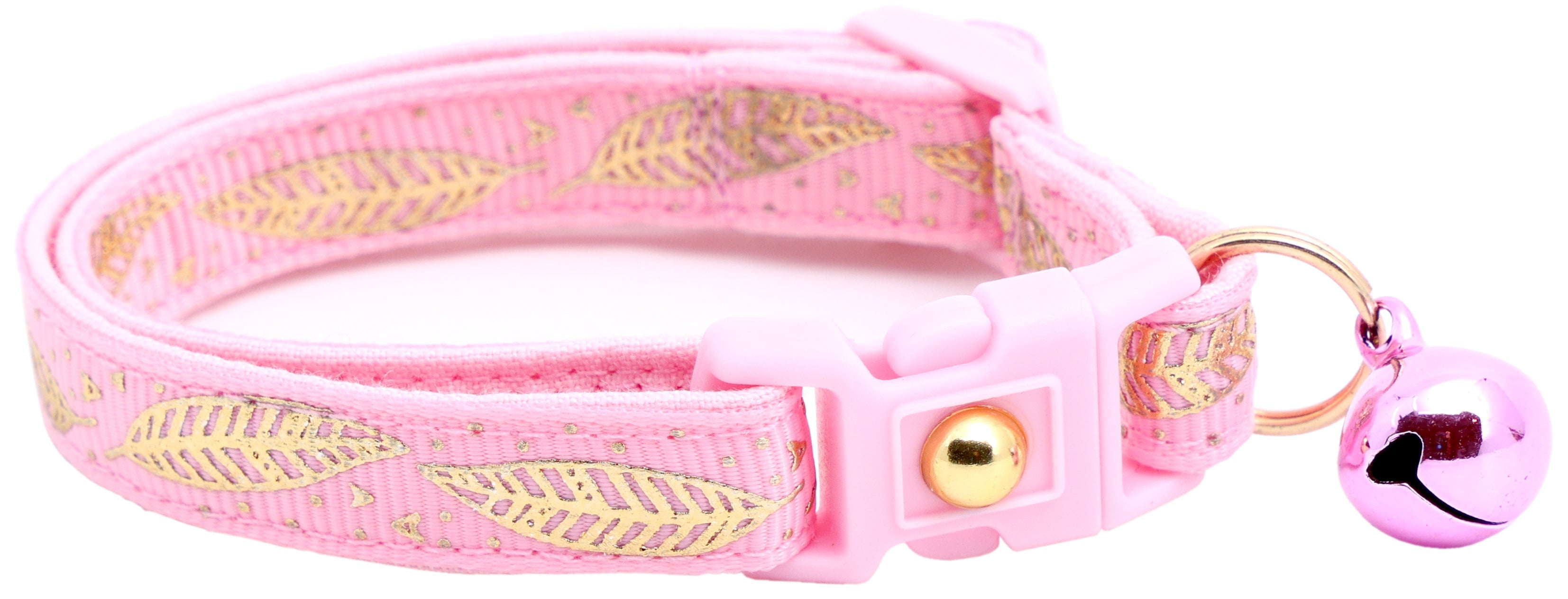 Metallic Gold Feathers Cat Collar-6