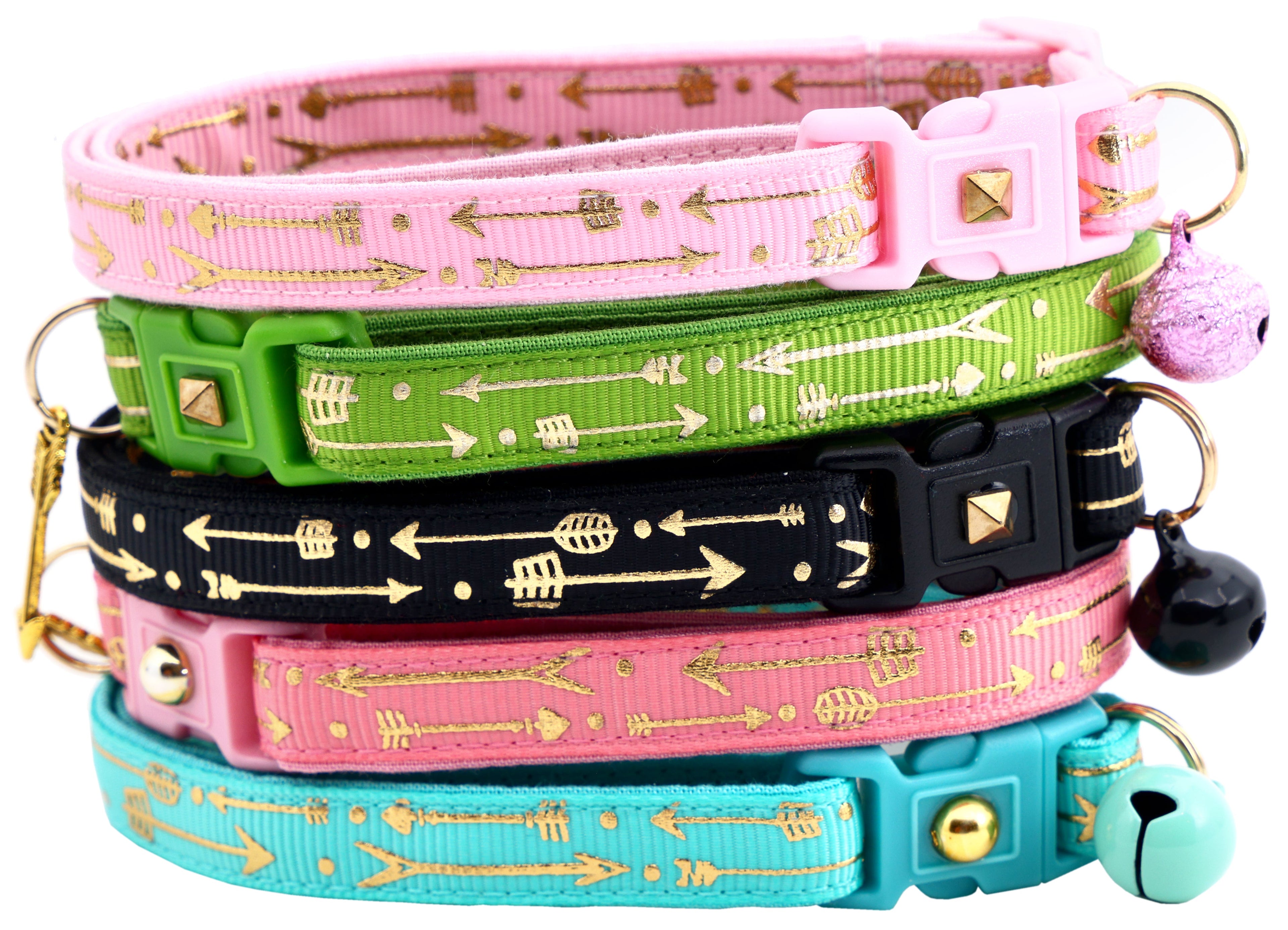 Metallic Gold Arrows Breakaway Cat Collar-0